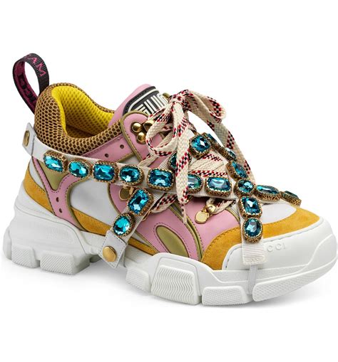 gucci signature brown sneaker|gucci bedazzled sneakers.